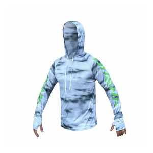 Nouveau sweat à capuche de pêche à manches longues personnalisé respirant séchage rapide léger UPF50 + chemise de sublimation en polyester recyclé pêche - Product Image 4
