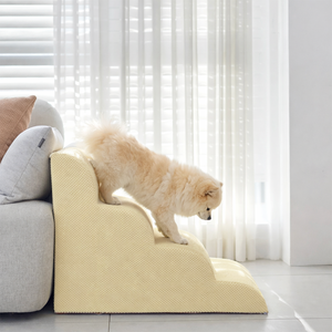 [AllmioPet] Escaleras para Mascotas Beige, Tela Nube, 4 Escalones, AMP 4 BE, Escalera de Uso Doméstico para Cachorros, Gatitos, Perros y Gatos - Product Image 3