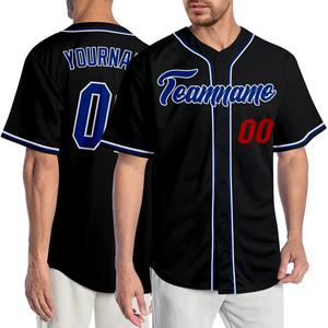 OEM personnalisable pour hommes demi-manches sergé Baseball Jersey rayé Sportswear en grande taille avec nom cousu - Product Image 1