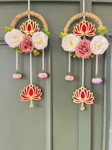 El yapımı Lotus çiçek duvar asılı yapay çiçek Toran için kapı hint ev dekor şenlikli Diwali dekor eve taşınma hediye - Product Image 2