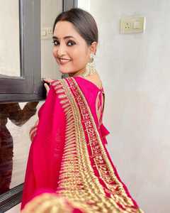 Última colección étnica Georgette Saree Boutique India Diseñador de Bollywood Impresión digital Nupcial Sari Red Trendy BD para India - Product Image 5