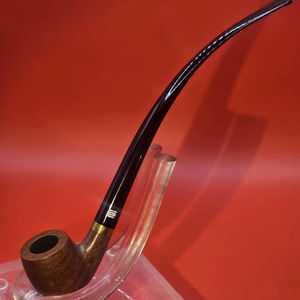 Futeng Vintage Bent Type Frosted Portable Long Stem Pipa para fumar de madera con caja de regalo para hombres y mujeres - Product Image 1