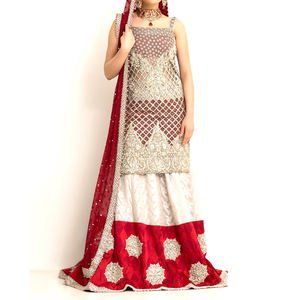 Nouveautés Robe de soirée à manches longues pour femmes, élégante en soie pour mariages et occasions décontractées-style indien pakistanais - Product Image 5