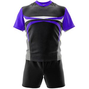 Uniformes de rugby negros y morados Kits personalizados con estilo para equipos que ofrecen un ajuste cómodo y una calidad superior - Product Image 5