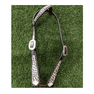 Montar a caballo personalizado de moda de cuero puro occidental Headstall Bridle Racing Equipment Accesorios Precio barato - Product Image 2