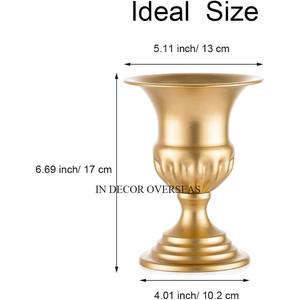 Jarrón de trompeta de flores para decoración de boda de Metal de calidad superior chapado en oro de alta calidad más vendido de la India - Product Image 1