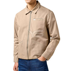 Veste en jean pour hommes de haute qualité en tissu enduit Style décontracté avec bouton décoration lavé Technics ODM approvisionnement pour toutes les saisons - Product Image 1