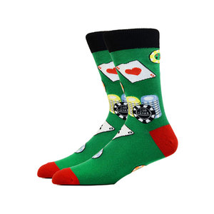 Chaussettes mi-mollet noires et grises à bout et talon jacquard, respirantes, en nylon/coton, écologiques, décontractées, pour adulte, printemps - Product Image 2