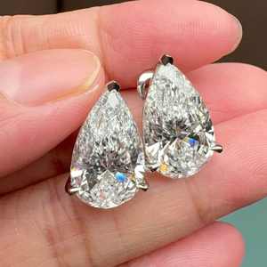Preciosos Pendientes de Diamante Cultivado en Laboratorio con Corte de Pera de 3.00CTW, Plata de Ley 925, Solitario, Joyería Fina de Lujo para Novias, Regalo para Novias - Product Image 2