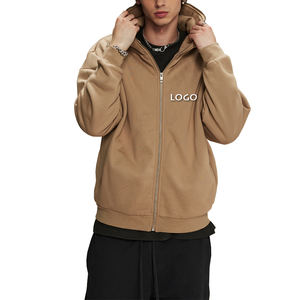 High Street 430g Plus Size Fleece Thicked Zip up Hombres Sudaderas con capucha Alta calidad Full Zipper Hombres Sudaderas con capucha para hombres - Product Image 1