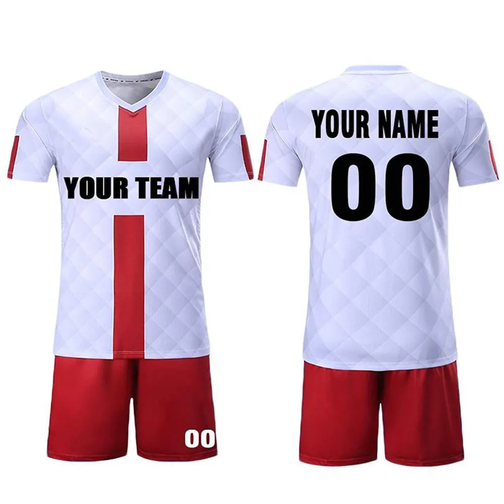 Divisa da calcio per abbigliamento sportivo con nome della squadra in tessuto di alta qualità e numero maglia da calcio divisa da calcio realizzata in fabbrica diretta