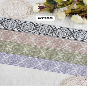 Rubans brodés à la machine sur mesure et lacets de divers modèles et couleurs pour robes de mariée de 2.5 pouces de largeur. - Product Image 1