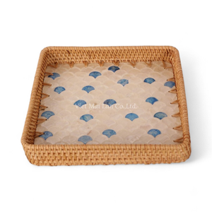 Bandeja de Ratán con Madreperla al por Mayor, Suministro a Granel de Vajilla Decorativa para Hoteles, Restaurantes y Servicios de Catering - Product Image 1