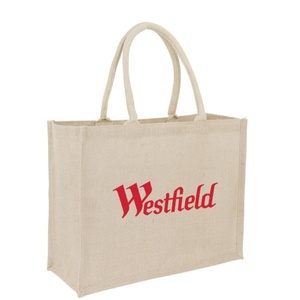 Promotion de gros Emballage en coton écologique et réutilisable sur mesure avec logo Cadeau Shopping Sacs en toile de jute pour femmes - Product Image 2