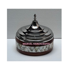 Casseroles de mariage, incrustation de nacre, bois, acier inoxydable, chauffe-aliments, marmite de service en nacre, ensembles d'ustensiles de cuisine - Product Image 1
