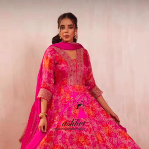 ผ้าไหม Chinon ชุดราตรีพิมพ์ลายดิจิตอล, ผ้าไหมพิมพ์ลายแบบหนาแขนยาวเต็มตัวด้านล่างและสี่ด้าน - Product Image 1