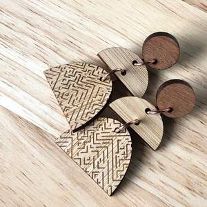 Pendientes de madera con forma de gato de nuevo diseño, pendientes de aro de resina personalizados para mujer, pendientes geométricos de resina de madera, ARTESANÍA ESTRELLA INDIA - Product Image 4