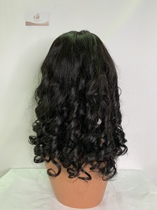 วิกผมดิบจากเวียดนามวิกผมตรงความหนาแน่น130/150 HD ลูกไม้สีดำด้านหน้า - Product Image 3