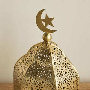 ของตกแต่งบ้านรอมฎอนปี 2026 โคมไฟโมร็อกโกทำมือจากเหล็ก ดีไซน์รูปพระจันทร์เสี้ยว สำหรับวางบนพื้นและโต๊ะ - Product Image 3