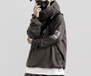 Sweat à capuche sportif surdimensionné en molleton de coton avec broderie numérique motif poisson, protection UV, collection automne 2025 – Vente en gros - Product Image 4