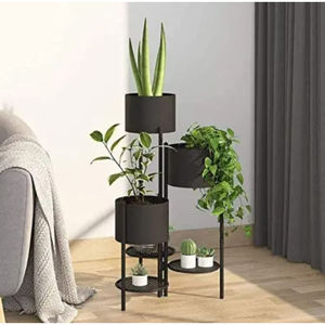 Jardinières décoratives pour la maison au design élégant avec support à plantes Jardinières décoratives de jardin de couleur noire pour les fabricants et les exportateurs - Product Image 4