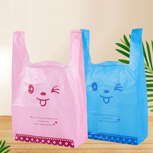 Sac à provisions en plastique à poignée de t-shirt biodégradable personnalisé en gros pour supermarchés restaurants hôtels - Product Image 3