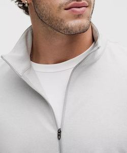 Sweat-shirt pour hommes et femmes Demi-zip en coton mélangé de polyester Doux et respirant Vêtements de sport décontractés avec taille réglable - Product Image 6