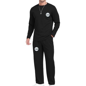 Conjunto de chándal informal para hombre, jersey de manga larga, sudadera con cuello redondo y pantalones cargo, chándal para correr de 2 piezas - Product Image 6