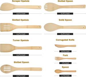 Manufacturing Wholesale with High Quality Bamboo Spoon Set for <b>Cooking</b> Set of 6 Pieces Handmade in Vietnam - Product Image 2