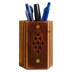 El portalápices de madera grabado caro más vendido, regalo de jubilación personalizado para papá, soporte organizador de escritorio a precios razonables - Product Image 3