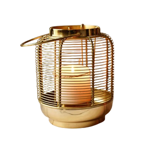 การตกแต่งบนโต๊ะอาหารในร่มและกลางแจ้งโคมไฟโลหะขัดเงาสีทองสำหรับตกแต่งโรงแรมสำหรับเทศกาล - Product Image 6