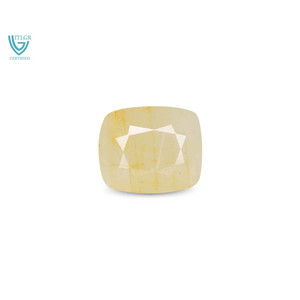 Saphir Jaune Naturel de 5,38 Carats (Pukhraj) - Pierre Précieuse Facettée Taille Émeraude - Product Image 1