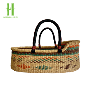 Imprescindible artesanía ecológica bebé mimbre Moisés cesta tejida a mano cambiador cesta bolsa guardería dormitorio Decoración - Product Image 2