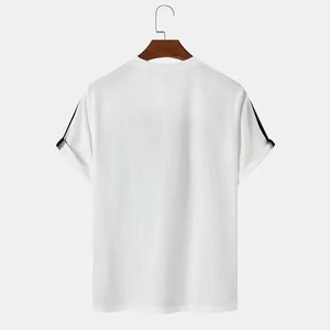 T-shirt en coton 100% pour homme, coupe ample, tissu confortable, logo personnalisé imprimé, streetwear. - Product Image 2