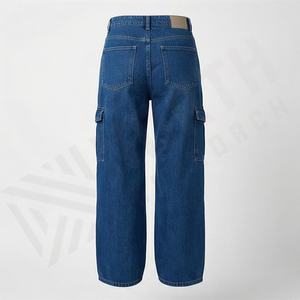 High Waist Slim <b>Women</b> Denim Cargo Pants Custom Cotton Designer <b>Baggy</b> <b>Jeans</b> Customized Color Dyed Streetwear Ladies Trousers B - Product Image 2