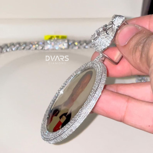 Pendentif Homme Personnalisé en Argent Sterling de Luxe avec Photo Moissanite VVS Glacée, Breloque Hip Hop pour Homme, Cadeau Personnalisé - Product Image 4