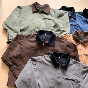 Chaqueta de bombardero de sarga de algodón de ajuste relajado para hombre de diseño personalizado OEM estilo callejero ecológico transpirable de secado rápido para el invierno - Product Image 3