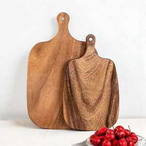 Planche à découper en bois d'acacia premium 2026, planche de cuisine en bois massif, fabriquée à la main, sans danger pour les aliments, pour hacher les légumes, servir le fromage - Product Image 1