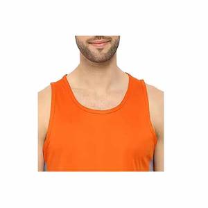 Nuevo Diseño, Venta al por Mayor, Ropa Deportiva, Camiseta sin Mangas de Punto de Corte Regular para Hombre, Color Naranja, Secado Rápido, Transpirable, Estilo Urbano - Product Image 6