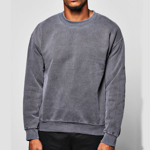 เสื้อกันหนาวแฟชั่นพรีเมี่ยม400กรัมเสื้อสเวตเชิ้ตคอตตอนสำหรับผู้ชายเสื้อสเวตเชิ้ตคอกลมแบบสตรีทแวร์ฟอกสีกรดออกแบบได้ตามต้องการ - Product Image 6