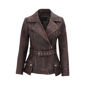 Ras du cou col montant plaine femmes en cuir d'agneau véritable veste avant poches zippées vert olive solide Biker veste - Product Image 5