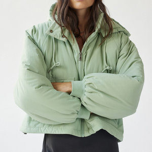 Chaquetas Acolchadas con Cierre y Relleno de Algodón Estampadas OEM, para Mujer, Color Sólido, Transpirables, Ajuste Holgado, Diseños de Moda - Product Image 1