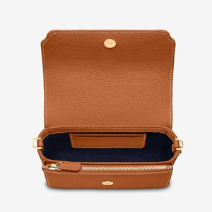 Bolso Bandolera de Cuero Genuino para Mujer, Diseño Minimalista con Patrón de Lichee, Correa Única, Cierre de Broche, Color Bronceado, para Uso Diario en Todas las Estaciones - Product Image 6