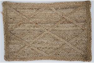 Machine Made Floral Jute Rug | Non-Slip Kilim Flat Weave Area <b>Carpet</b> for Rustic Home Decor - Product Image 3