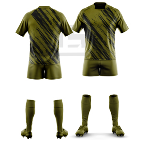 Ensemble d'uniformes de rugby personnalisés, maillot et short sublimés, respirant, séchage rapide, broderie 3D, écologique, coupe-vent, vêtements de sport athlétiques - Product Image 4