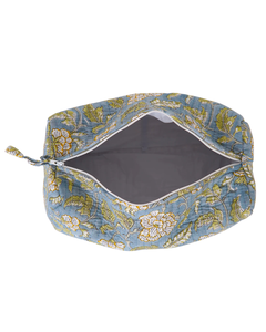 Organisateur de maquillage matelassé en coton avec fermeture éclair |   Sac de toilette pour usage quotidien - Product Image 1