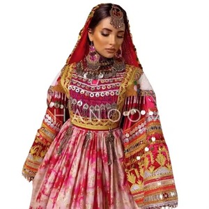 2025 conceptions personnalisées chaudes robe de mariée de Style afghan couleur rose à la main afghan Kuchi robe de mariée robes de soirée femmes - Product Image 5