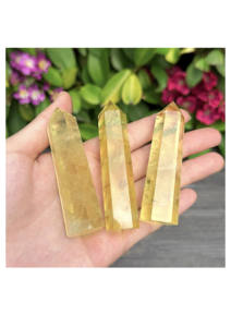 Tour de cristal de quartz citron naturel, obélisque de rhodonite, tour de cristal, énergie cristalline, guérison par le reiki, cadeau de cristal - Product Image 2