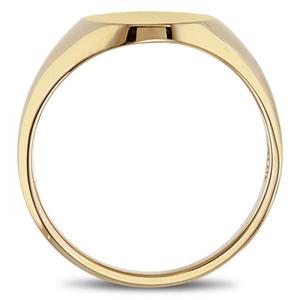 Anillo Sello Ovalado de Oro Amarillo de 14k Hecho a Mano para Hombre, 10x8mm, Pieza Destacada con Baño de Rodio, Grabable - Product Image 1