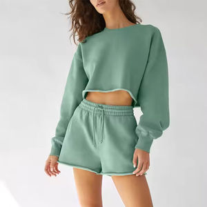 Conjunto informal de 2 piezas de talla grande personalizada para mujer, Conjunto de sudadera de secado rápido y conjuntos cortos para mujer, sudadera para mujer 2026 - Product Image 6